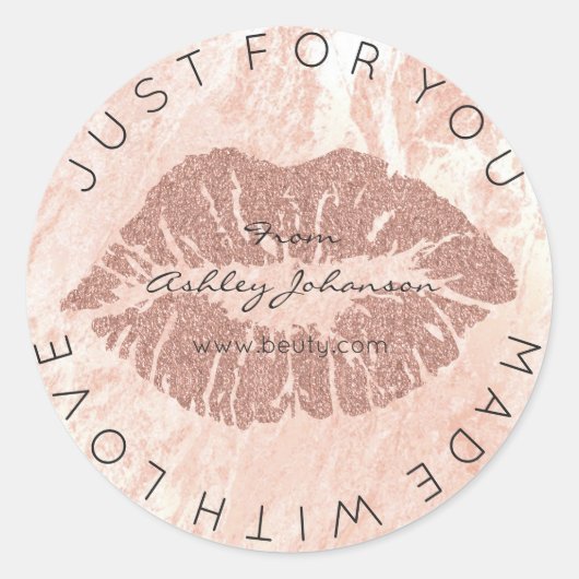 ラブ赤面口紅バラピンメイクアップリップ ラウンドシール (正面)