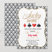 ラブ運が良いカジノテーマの招待状 招待状 (正面/裏面)