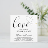 ラブ金ゴールドハート白黒モダンブライダルシャワー 招待状 (スタンド正面)