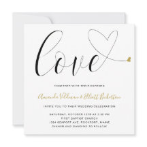 ラブ金ゴールドハート白黒モダン結婚ズ