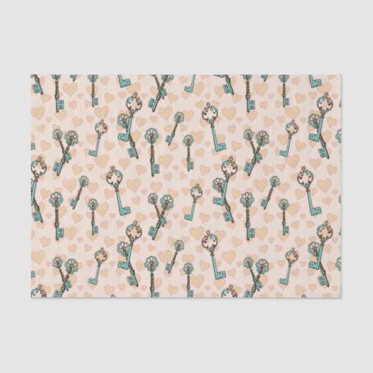 ラブ鍵ヴィンテージバレンティンデクページ 薄葉紙 (正面)