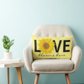 ラブ開花はこちらヒマワリ黄腰枕 ランバークッション (椅子)