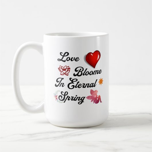 ラブ開花インエターナル春マグ コーヒーマグカップ (左)