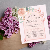 ラブ開花バラバタフライブライダルシャワー招待