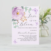 ラブ開花パープルバラバタフライブライダルシャワー 招待状 (スタンド正面)