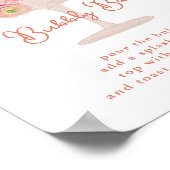 ラブ開花ブライダルシャワーバブリーバーサイン ポスター (角)