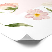 ラブ開花ブライダルシャワーフラワーバー標識 ポスター (角)