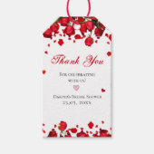 ラブ開花 |グリーンはっきりしたレッドピンクフローラありがとうございました ギフトタグ (正面)