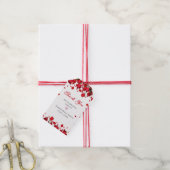 ラブ開花 |グリーンはっきりしたレッドピンクフローラありがとうございました ギフトタグ (より糸付き)