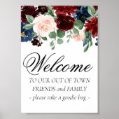 ラブ開花 |素朴フローラのOut of Town Guest Sign ポスター (正面)