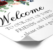 ラブ開花 |素朴フローラのOut of Town Guest Sign ポスター (角)