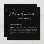 ラブ離れブラックカードで手作りのレビュー 招待状 (正面/裏面)