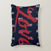 ラブ雪だるまクリスマスアクセント枕 アクセントクッション (正面(垂直))