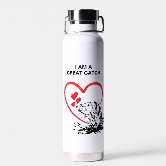 ラブ魚釣り私はキャッチ素晴らしだ ウォーターボトル (背面)