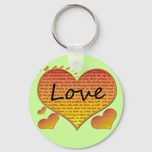 ラブ1コリント13ハート キーホルダー (正面)