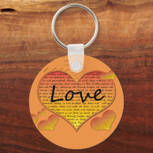 ラブ1コリント13ハート キーホルダー (正面)