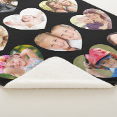 ラブ12フォトハートコラージブラック シェルパブランケット (3/4)