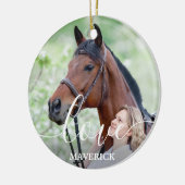 ラブ2パーソナライズされたフォト馬好き セラミックオーナメント (左)