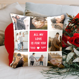 ラブ8フォトコラージュ赤 クッション