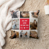 ラブ8フォトコラージュ赤 クッション (ブランケット)