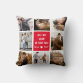 ラブ8フォトコラージュ赤 クッション (正面)