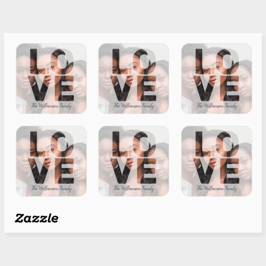 ラブ あなたの写真を追加 スクエアシール (シート)