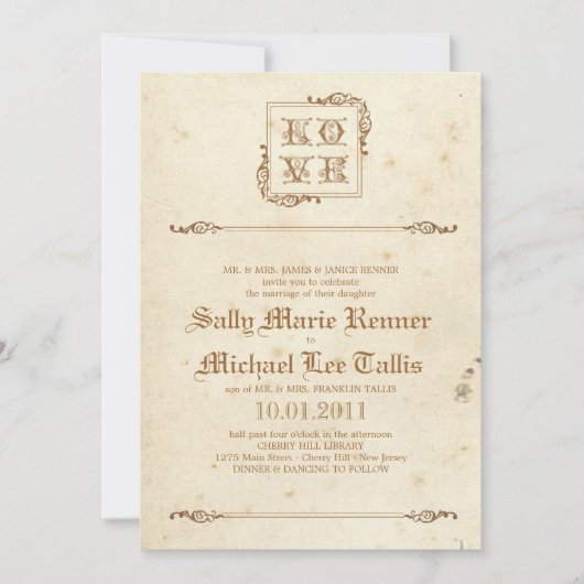 ラブ - おとぎ話の絵本 招待状 (正面)