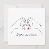 ラブ アス ハンド ハート シェイプ カスタム カップル ネーム シーズンカード (正面)