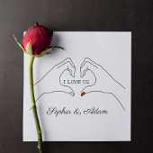 ラブ アス ハンド ハート シェイプ カスタム カップル ネーム シーズンカード