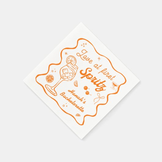 ラブ・アット・ファースト・スプリッツ独身最後の夜 スタンダードカクテルナプキン (角)