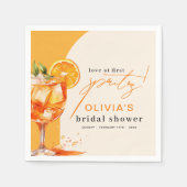 ラブ・アット・ファースト・スプリッツ オレンジ ブライダルシャワー スタンダードカクテルナプキン (正面)