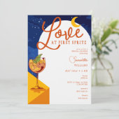 ラブ・アット・ファースト・スプリッツ サマー モダン ブライダル シャワー 招待状 (スタンド正面)