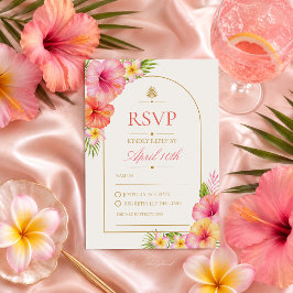 ラブ・アット・ファースト・スプリッツ トロピカル・ブライダルシャワーRSVP 出欠カード