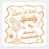 ラブ・アット・ファースト・スプリッツ・バチェロレッテ・パーティー スクエアシール (正面)