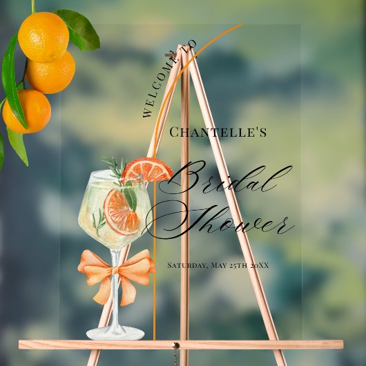 ラブ・アット・ファースト・スプリッツ ブライダルシャワーへようこそ アクリルサイン