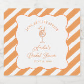 ラブ・アット・ファースト・スプリッツ ブライダルシャワー イタリアン アペロール スパークリングワインラベル (シングルラベル)