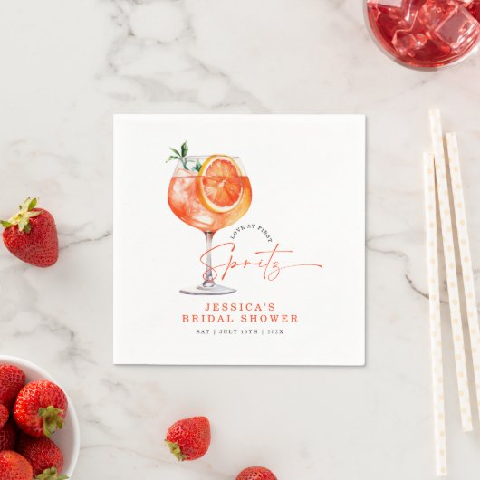 ラブ・アット・ファースト・スプリッツ ブライダルシャワー スタンダードカクテルナプキン (インサイチュ)