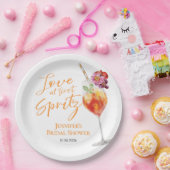 ラブ・アット・ファースト・スプリッツ | 水彩色のウェディングシャワー ペーパープレート (パーティー)