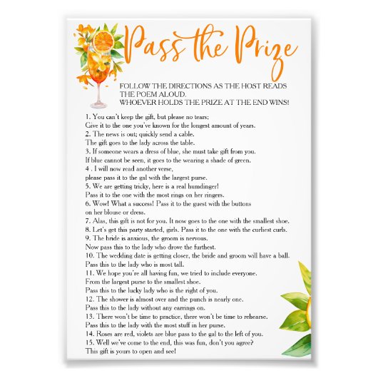 ラブ・アット・ファースト・パス・ザ・プライズ・ブライダルシャワーゲーム フォトプリント            (正面)