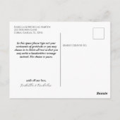 ラブ アンド サンクス ウェディング フォト ポストカード (裏面)