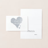 ラブ アンド サンクス - エレガントなスクリプト ウェディング 箔カード (ディスプレー)