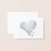 ラブ アンド サンクス - エレガントなスクリプト ウェディング 箔カード (封筒付き正面)