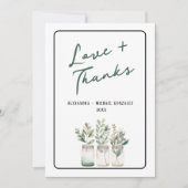 ラブ アンド サンクス グリーン ミニマリスト 語りかけるカード サンキューカード (正面)