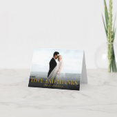 ラブ アンド サンクス ゴールド フォイル ウェディング サンクス フォト サンキューカード (正面)