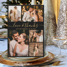 ラブ アンド サンクス スクリプト フォト コラージュ ウェディング サンクス サンキューカード