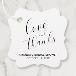 ラブ アンド サンクス タイポグラフィ ブライダル シャワー フェイバータグ