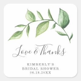 ラブ アンド サンクス ナチュラル グリーン ブライダル シャワー スクエアシール