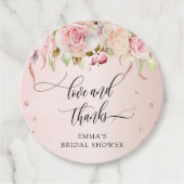 ラブ アンド サンクス、ピンクとローズゴールドとフラワーリング フェイバータグ (正面)