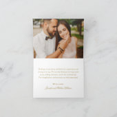 ラブ アンド サンクス ブラッシュ ゴールド フォト ウェディング サンキューカード (内部)