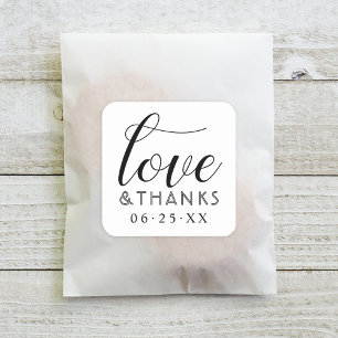 ラブ・アンド・サンクス モダン ホワイト ウェディング スクエアシール